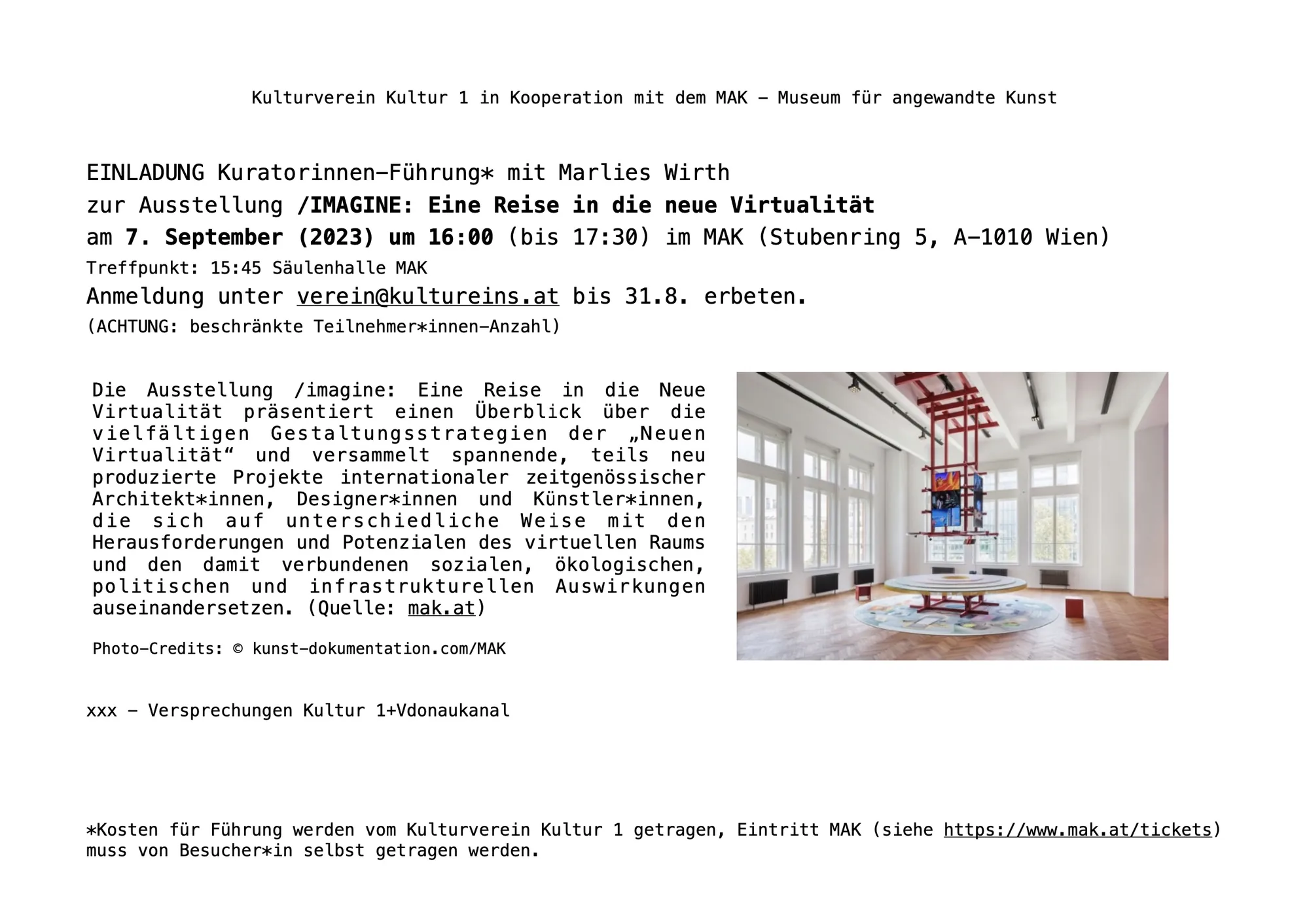 Kultur 1 X MAK: „/imagine: Eine Reise in die Neue Virtualität“