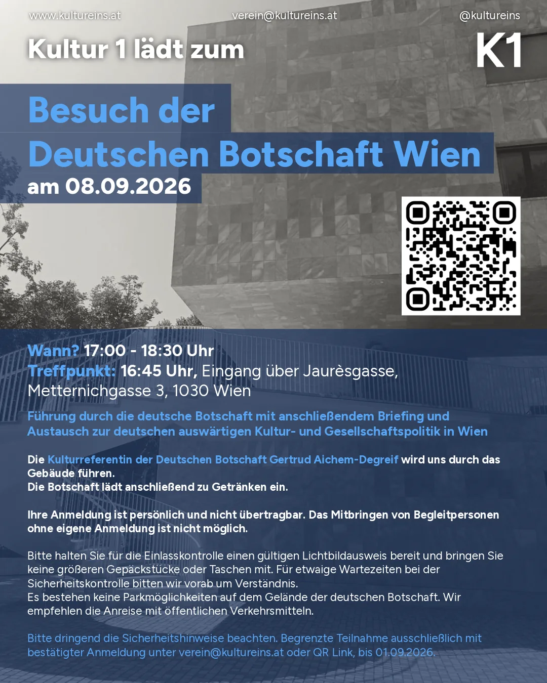 Besuch der Deutschen Botschaft Wien am 08.09.2026